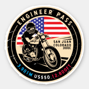 Engineer Pass Colorado Motorcycle Sticker