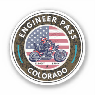 Engineer Pass Road colorda motorcycle trip Sticker