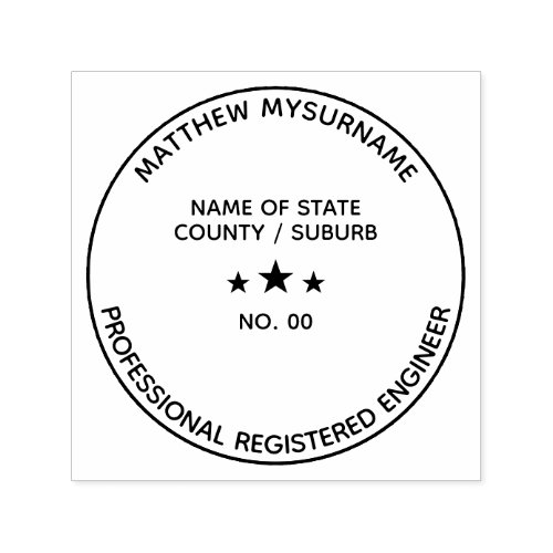 Engineer professional LLC seal Custom state star Self_inking Stamp