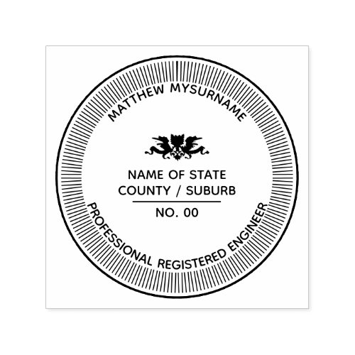 Engineer professional LLC seal with crest Self_inking Stamp
