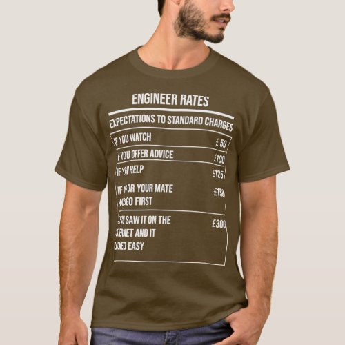 engineer rates engineer cost funny expensive cheap T_Shirt