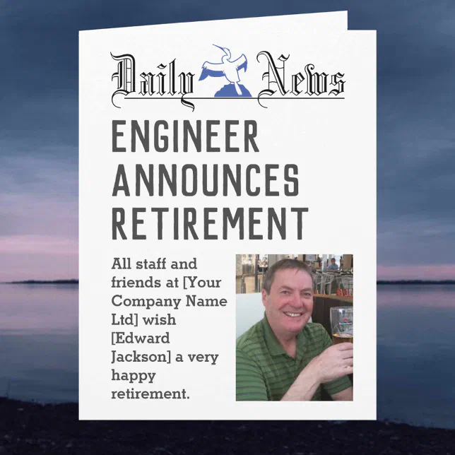 Engineering Retirement Sign Engineer Retirement Card to Personalise | Zazzle