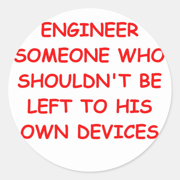engineer round sticker