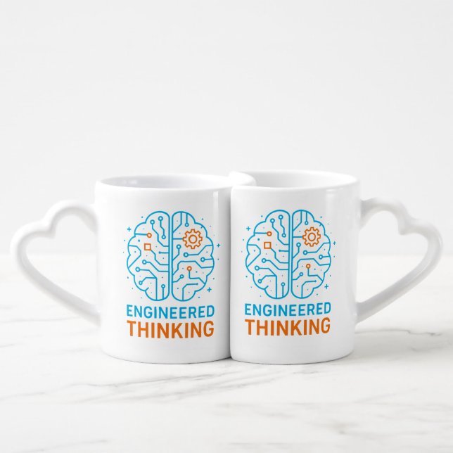 "Engineer’s Brain Mug – Geometric Mind Design for  (Front Nesting)