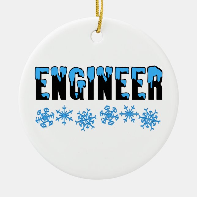 Engineer Snowflake Ceramic Ornament (Front)