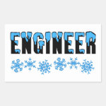 Engineer Snowflake Rectangular Sticker