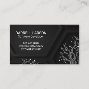 Engineer   Software Circuit Board   Geometric Business Card