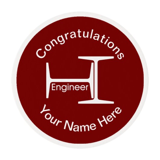 Engineer Steel Beams Edible Frosting Rounds (Front)