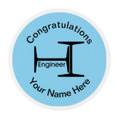 Engineer Steel Beams Edible Frosting Rounds (Front)