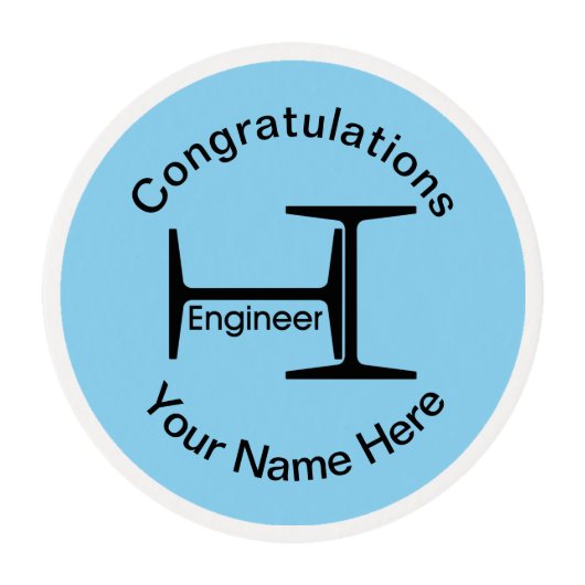 Engineer Steel Beams Edible Frosting Rounds (Front)