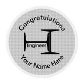 Engineer Steel Beams Edible Frosting Rounds (Front)