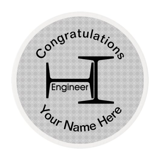 Engineer Steel Beams Edible Frosting Rounds (Front)