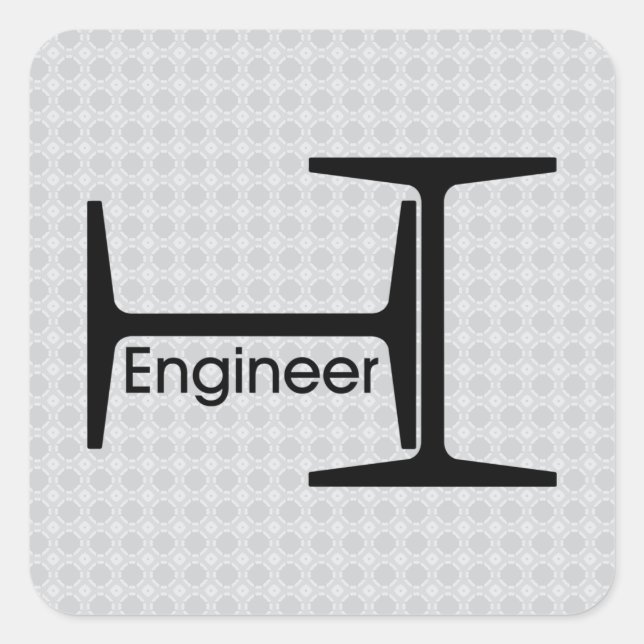 Engineer Steel Beams Square Sticker (Front)