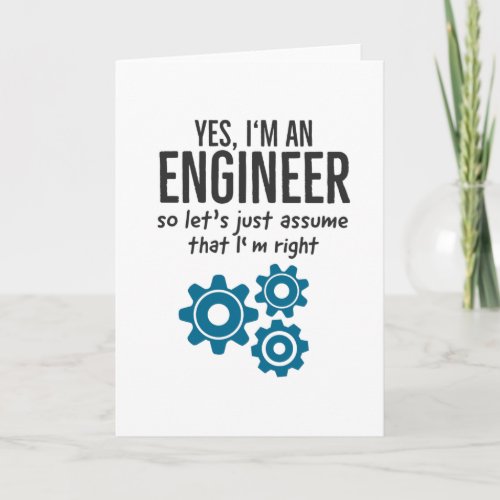 Engineer Technician Funny Saying For Engineers Card