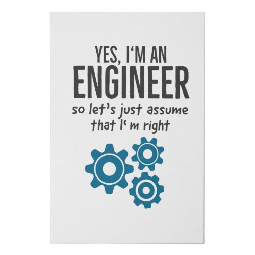 Engineer Technician Funny Saying For Engineers Faux Canvas Print