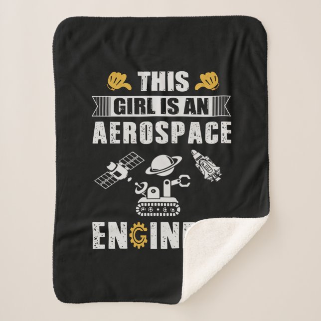 Engineer This Girl Is An Aerospace Engineer Sherpa Blanket (Front)