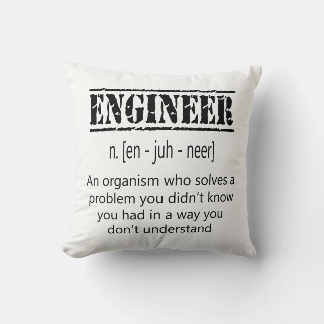 Engineer Throw Pillow (Front)
