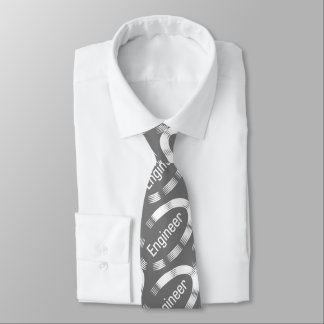 Engineer White Oval Neck Tie