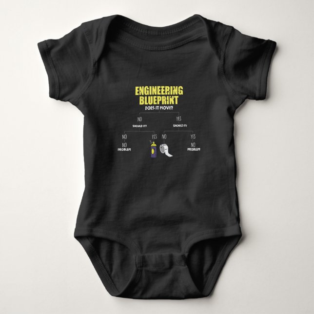 Engineering Blueprint Duct Tape Engineers Baby Bodysuit (Front)