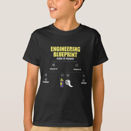 Engineering Blueprint Duct Tape Engineers T_Shirt