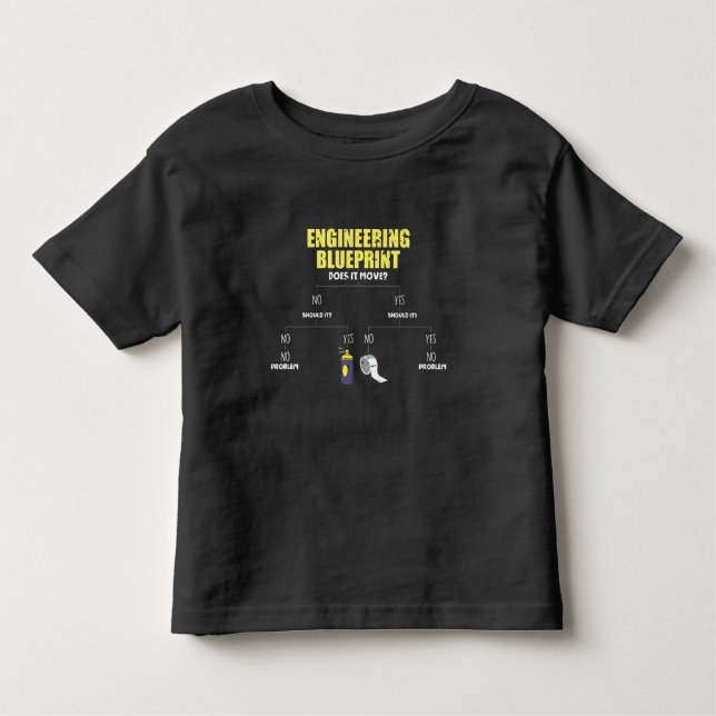Engineering Blueprint Duct Tape Engineers Toddler T-shirt (Front)