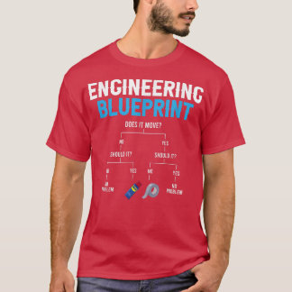 Engineering Blueprint Funny Engineer Duct Tape Rep T-Shirt