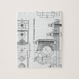 Engineering Blueprint Machinery Vintage Jigsaw Puzzle