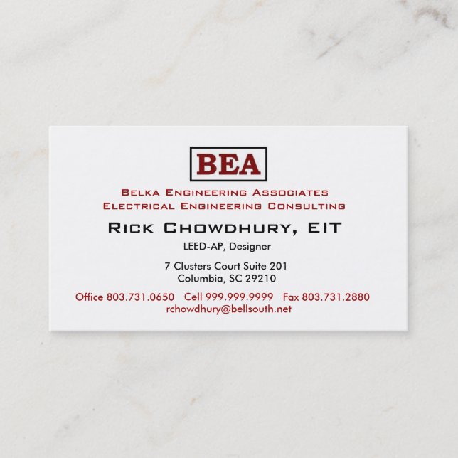 Engineering Business Card (Front)