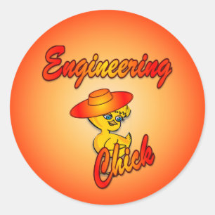 Engineering Chick #5 Classic Round Sticker