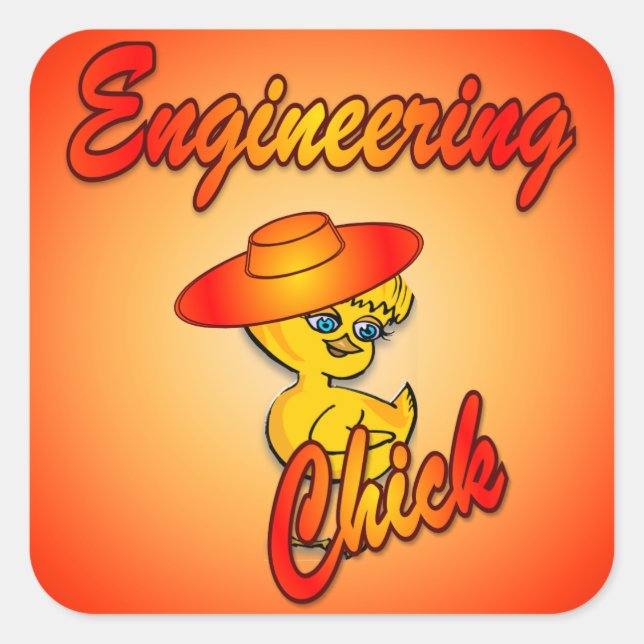 Engineering Chick #5 Square Sticker (Front)