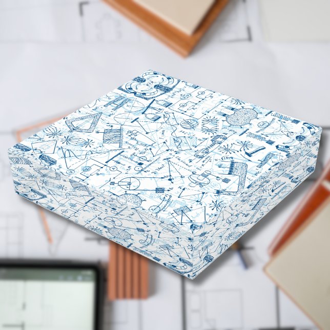 Engineering Doodle Blueprint Engineer Gift Idea Paperweight (engineering doodle paperweight)