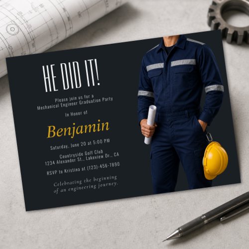Engineering Graduation Party Invitation | Z-Feed
