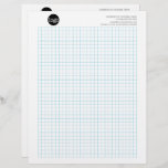 Engineering Graph Pad Calcpad with Company Logo  Letterhead<br><div class="desc">Add your business information for low quantity engineering graph pads. This design includes a light blue grid for drawing and computations. You can add you logo and business contact information on the top.</div>