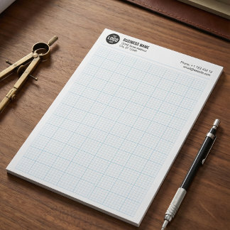 Engineering Grid with Logo and Business Informatio Notepad