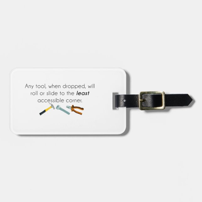 Engineering humor luggage tag (Front Horizontal)