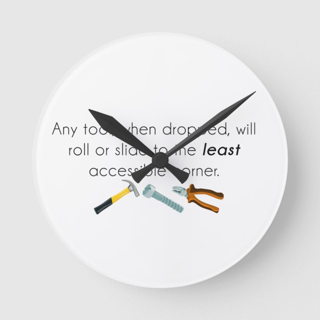 Engineering humor round clock (Front)
