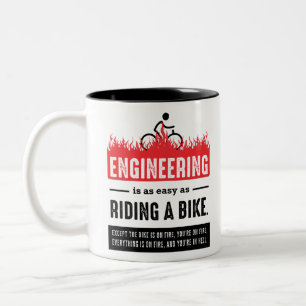 Engineering is Easy as Riding a Bike Two-Tone Coffee Mug