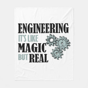Engineering - It's Like Magic But Real Fleece Blanket