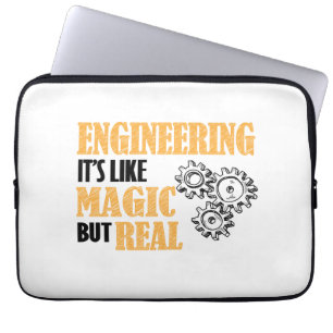 Engineering - It's Like Magic But Real Funny Laptop Sleeve