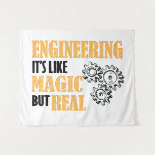 Engineering - It's Like Magic But Real Funny Tapestry