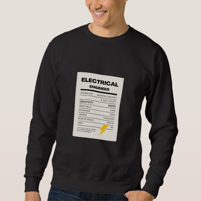 Engineering Nutrition Facts" Sweater: Daily Values Sweatshirt (Front)