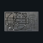 Engineering style bussines card<br><div class="desc">Engineering style business card. The style reflects schematically connected geometrical lines. Grey color iron background used to reinforce the impression of microchip. Designed for science and technology style lovers, art people.</div>