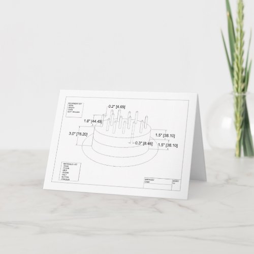 Engineers Birthday Cake Plan Card