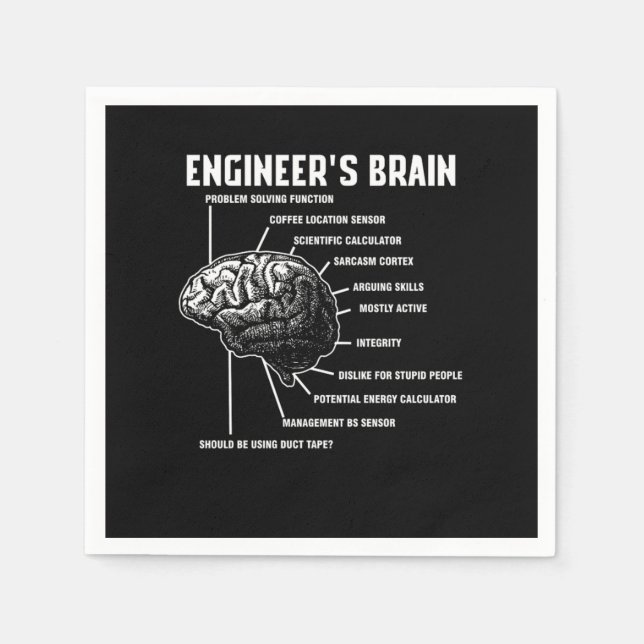 Engineers Brain Engineering Engineer Gift Napkins (Front)