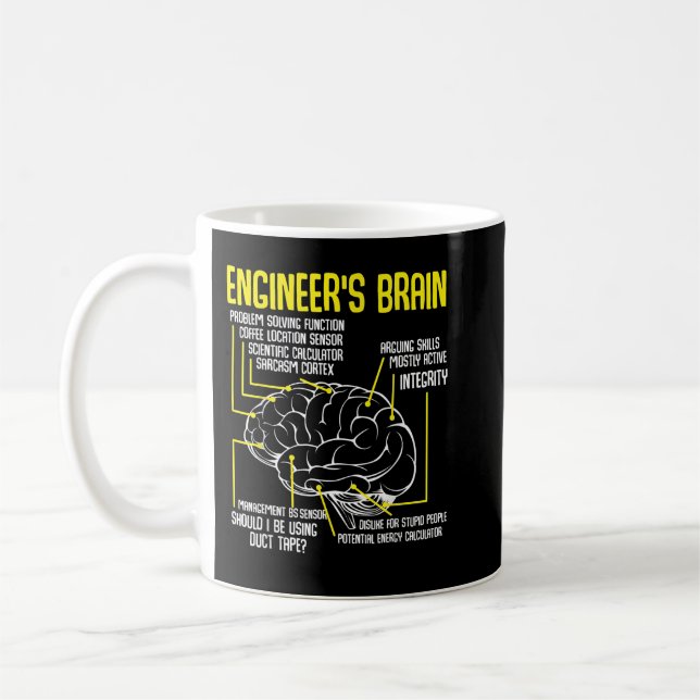 Engineer's Brain Funny Engineering Games Process F Coffee Mug (Left)