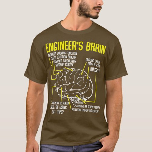 Engineers Brain Funny Engineering Games Process T_Shirt