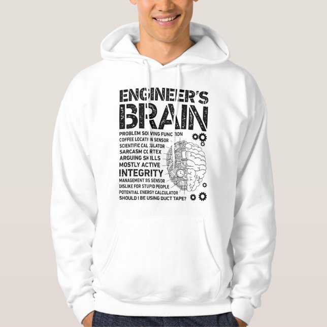 Engineer's Brain Funny Process Engineer Men Engine Hoodie (Front)