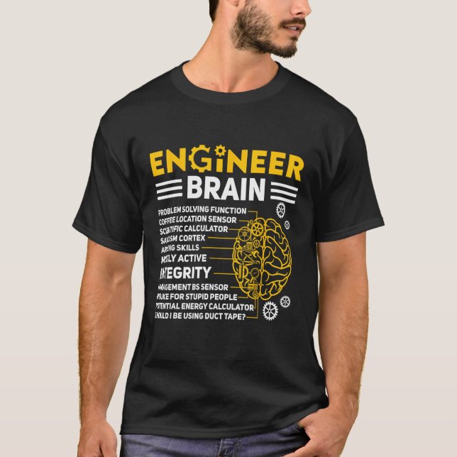 Engineers Brain industrial engineering Computer ci T-Shirt (Front)