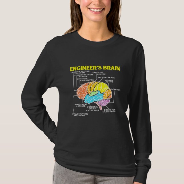 Engineers Brain Mechanical Engineering Student T-Shirt (Front)