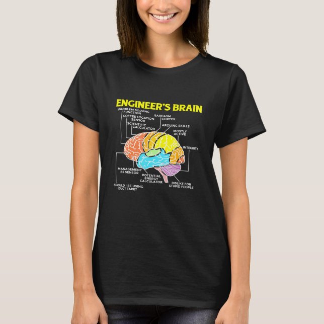 Engineers Brain Mechanical Engineering Student T-Shirt (Front)